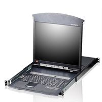 ATEN KL1508AN KVM-Switch, 48cm TFT, VGA, PS/2-USB über Kat 5, 8 Port, IT-Layout