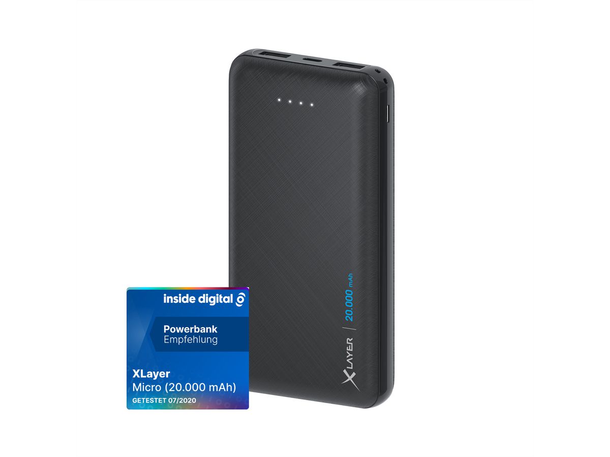 Xlayer Powerbank Micro schwarz 20.000 mAh