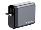 Verbatim GaN 4 Port Charger 140W, 3x USB-C, 1x USB-A, EU+UK Adapter