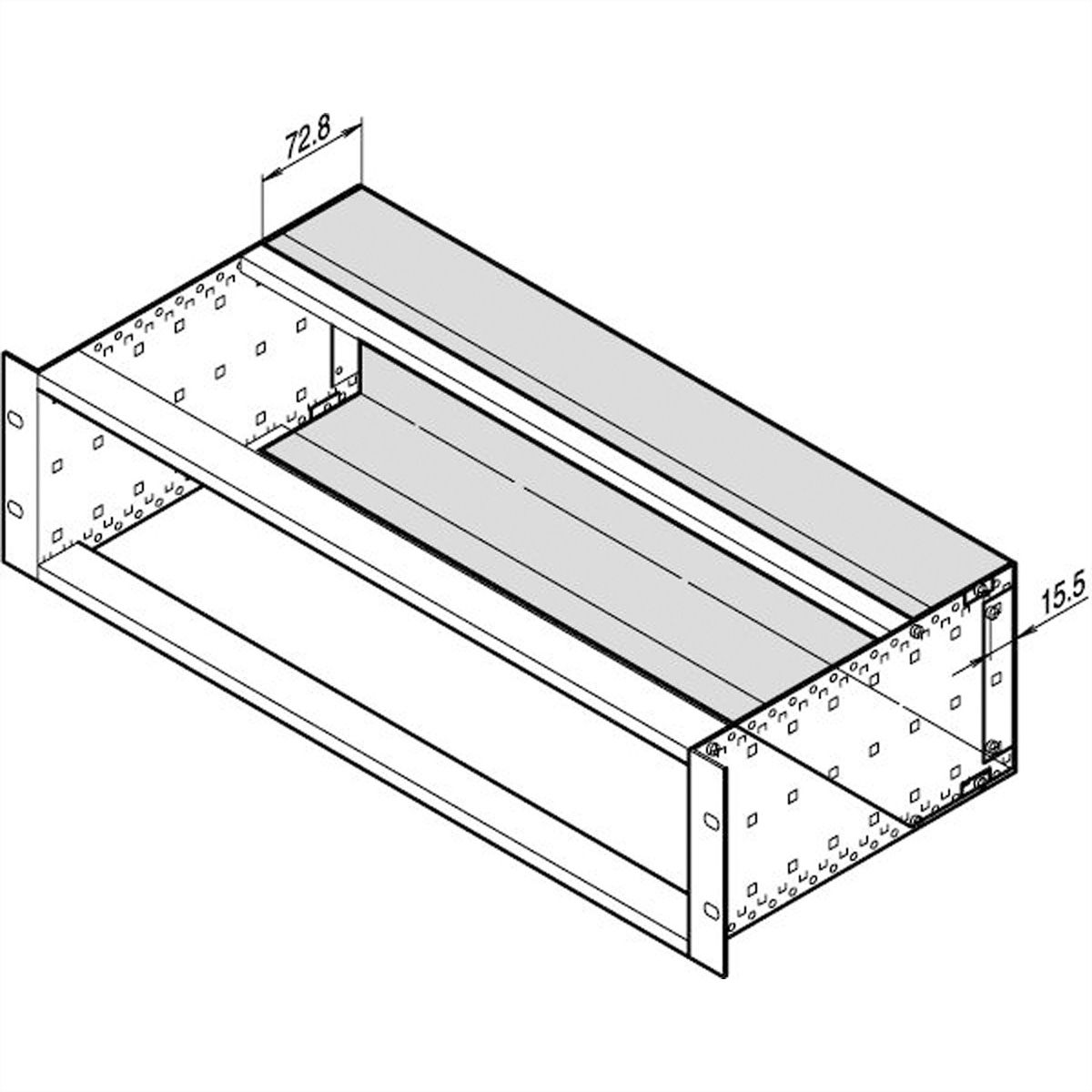 Capot arrière SCHROFF EuropacPRO pour joint CEM en acier inoxydable, 3 U, 42 HP