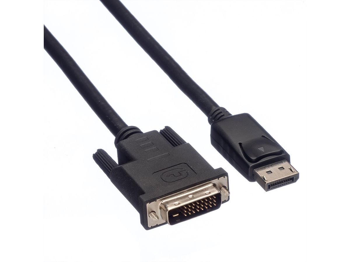 ROLINE DisplayPort Kabel DP ST - DVI ST, LSOH, schwarz, 1 m