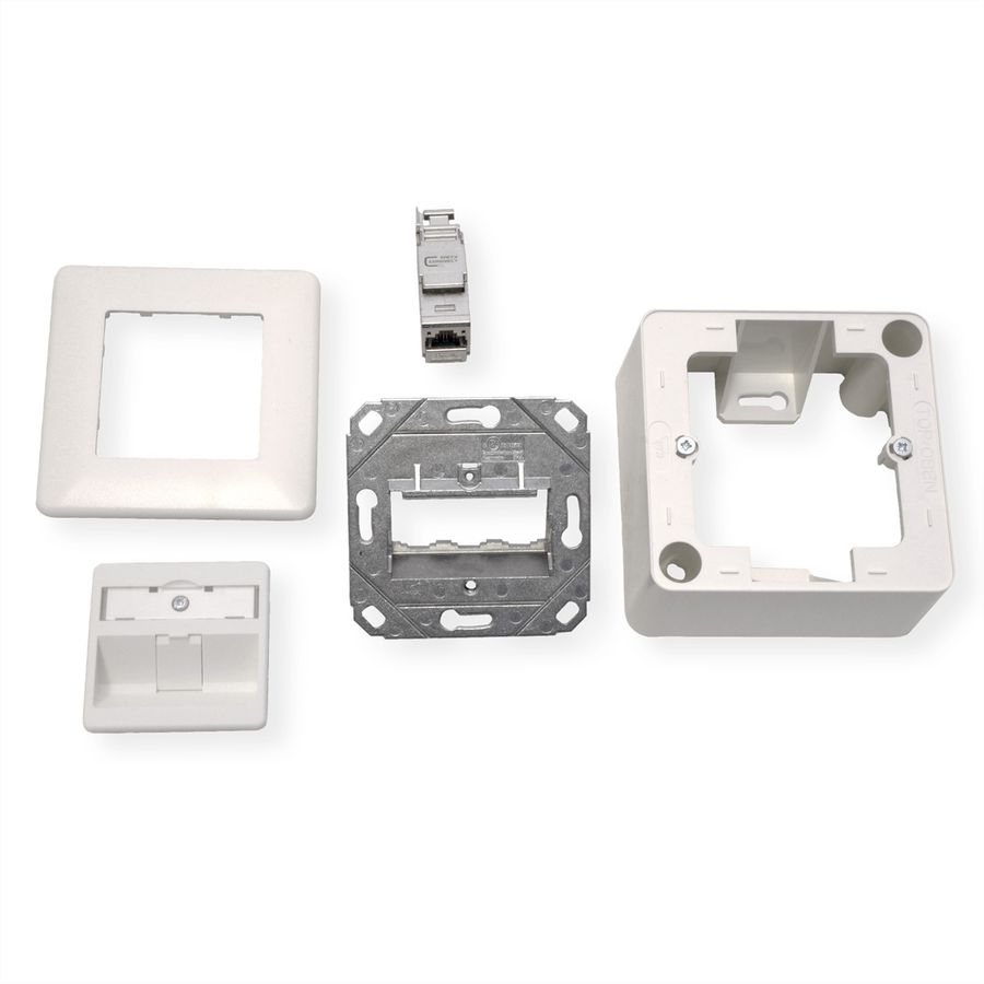 METZ CONNECT E-DAT modul 1 Port AP Cat.6A, reinweiß