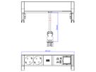 BACHMANN DESK2 ALU WHITE 2xCEE7/3 1xCM 1xUSB A/C 22W 0,2m GST18