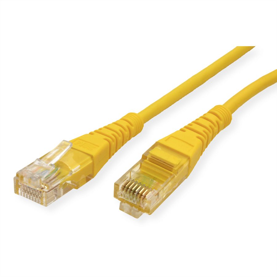 Cordon ROLINE Cat.5e (Classe D) UTP confectionné, PoE, jaune, 5 m