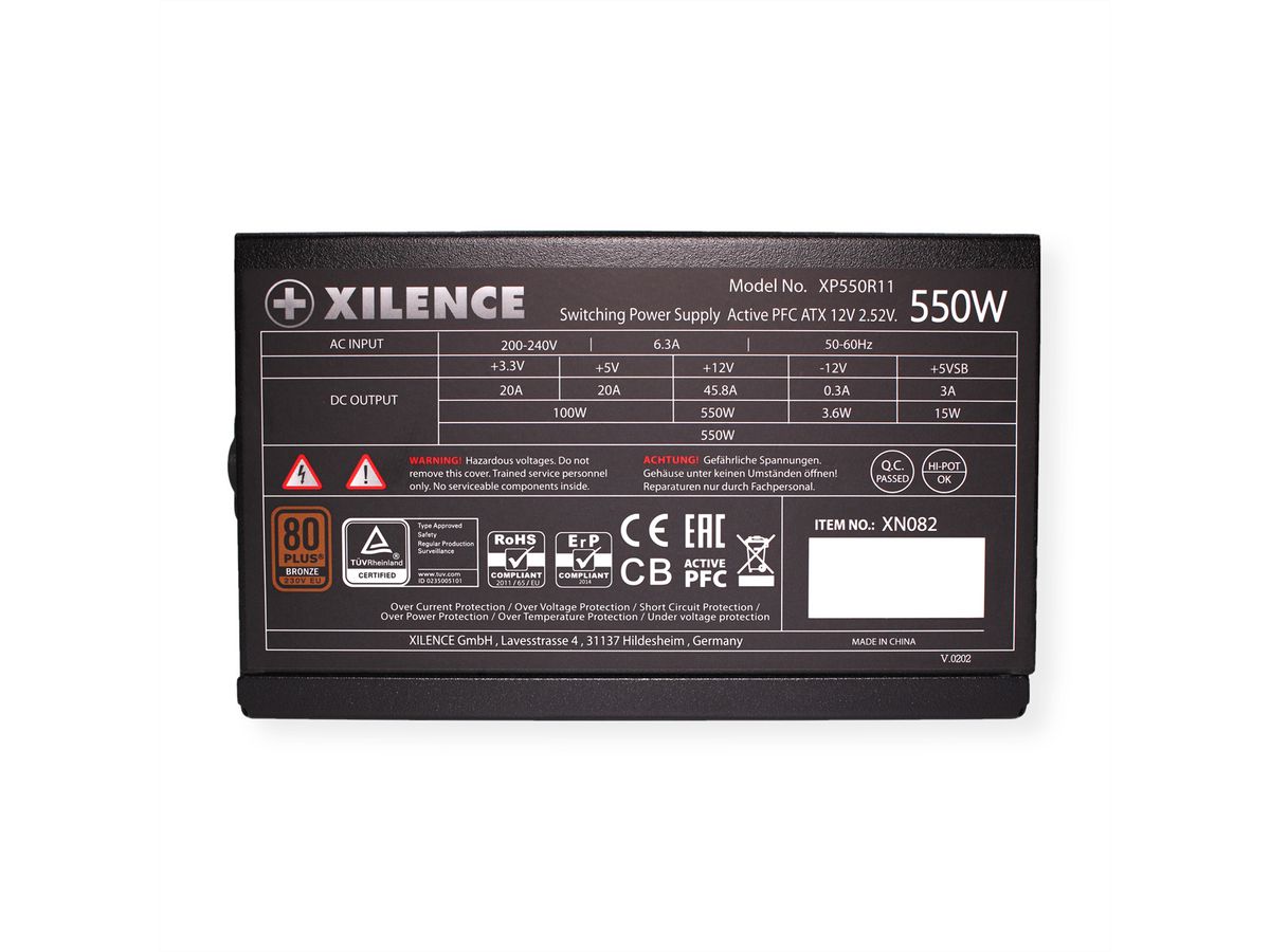Xilence XP550R11 PC Netzteil, 550W, 80+ Bronze, Gaming, ATX
