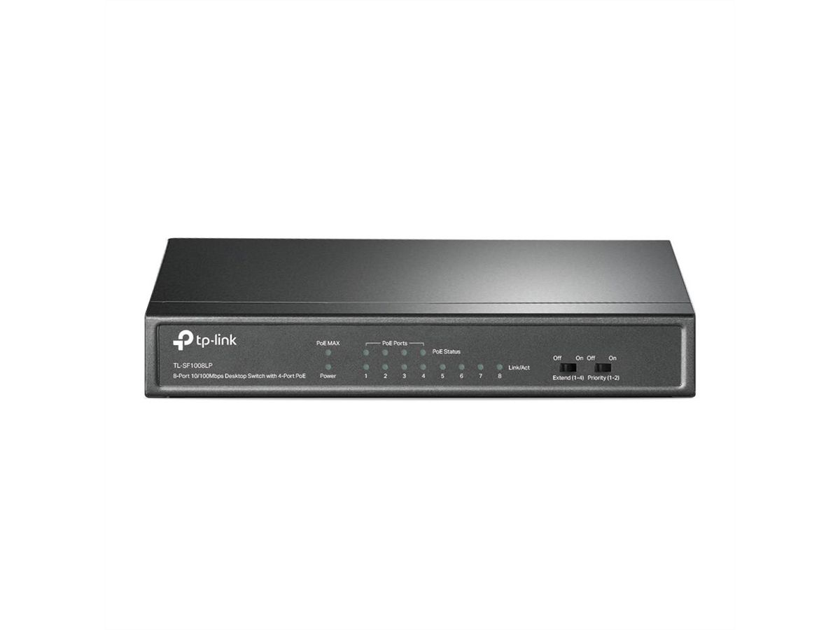 TP-Link TL-SF1008LP PoE Switch , 4x 10/100 Mbps PoE Ports,Non-PoE Ports