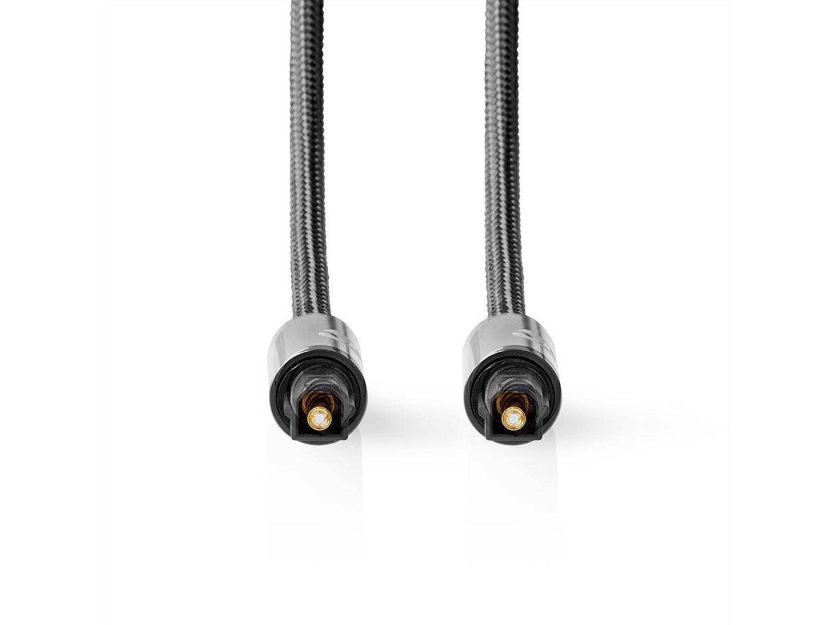 Câble audio optique Nedis, 2x Toslink, ST/ST, gris, 5 m