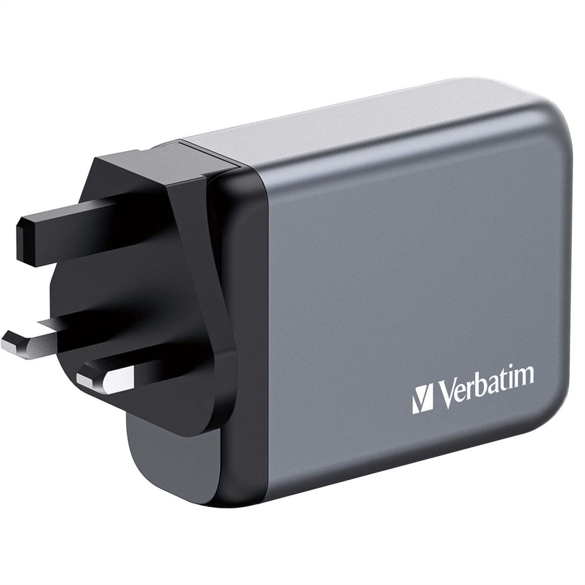 Verbatim GaN 4 Port Charger 100W, 3x USB-C, 1x USB-A, EU+UK Adapter