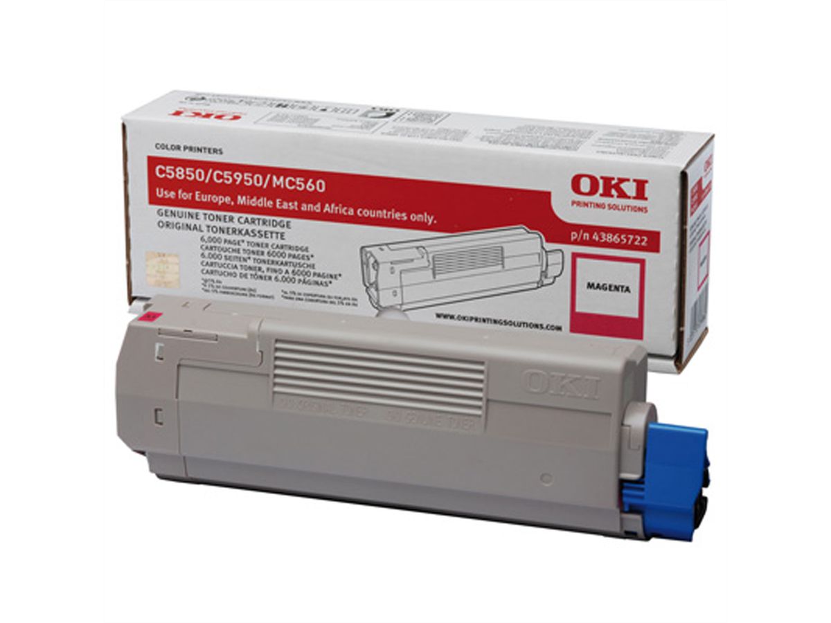 OKI Toner 43865722, magenta pour 6.000 pages pour C5850 / C5950