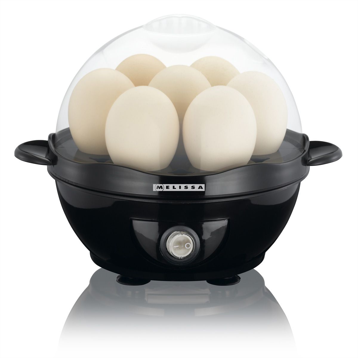 Melissa Cuisinière à œufs 16270021, noir/bouton transparent, 360W