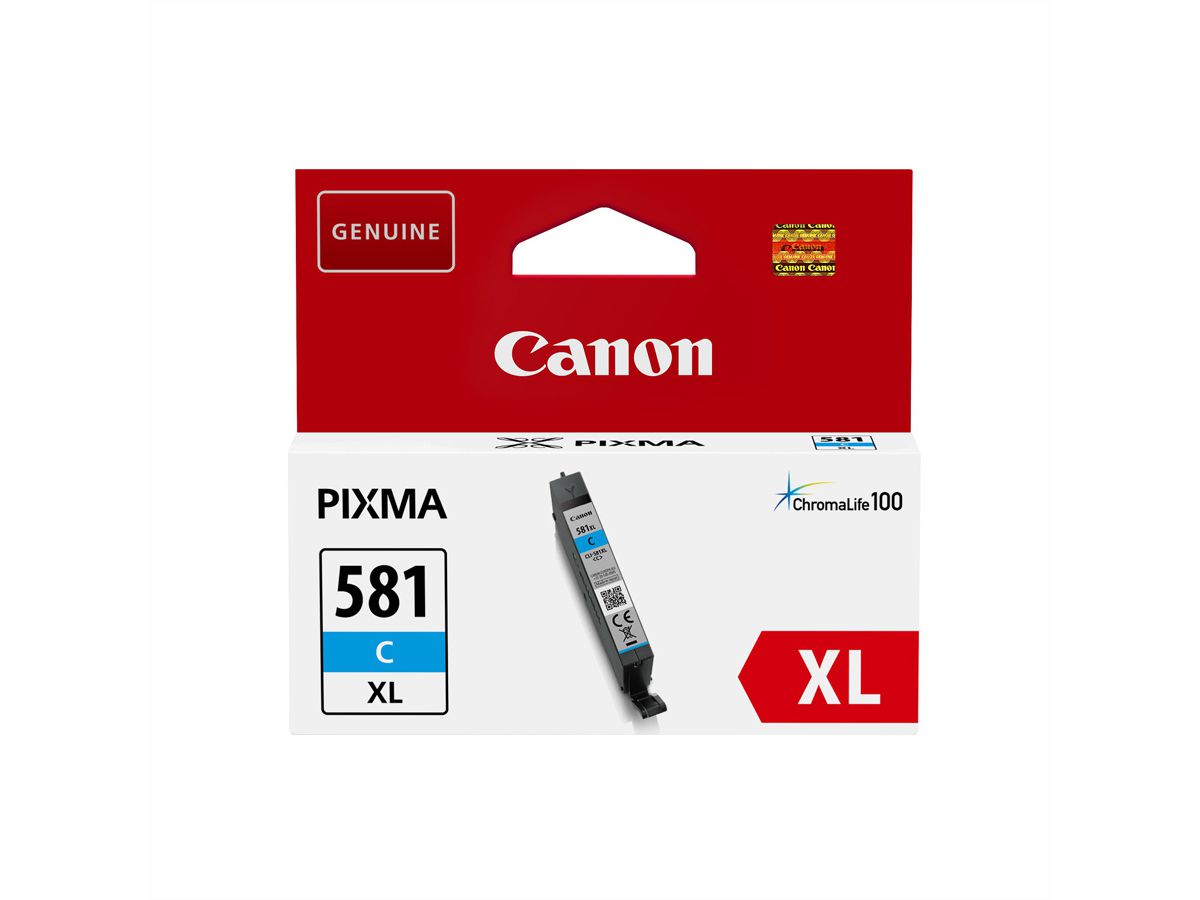 CLI-581C XL, Cartouche d'encre cyan, 519 pages pour CANON PIXMA TR7550, TR8550, TS6150, TS6151