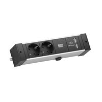 BACHMANN DESK RAIL 2x contact de protection 1x USB Charger, Interrupteur