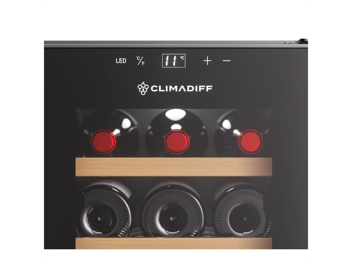 Climadiff Weinkühlschrank CUVEE18, Freistehend, 1 Zone, 18 Flaschen