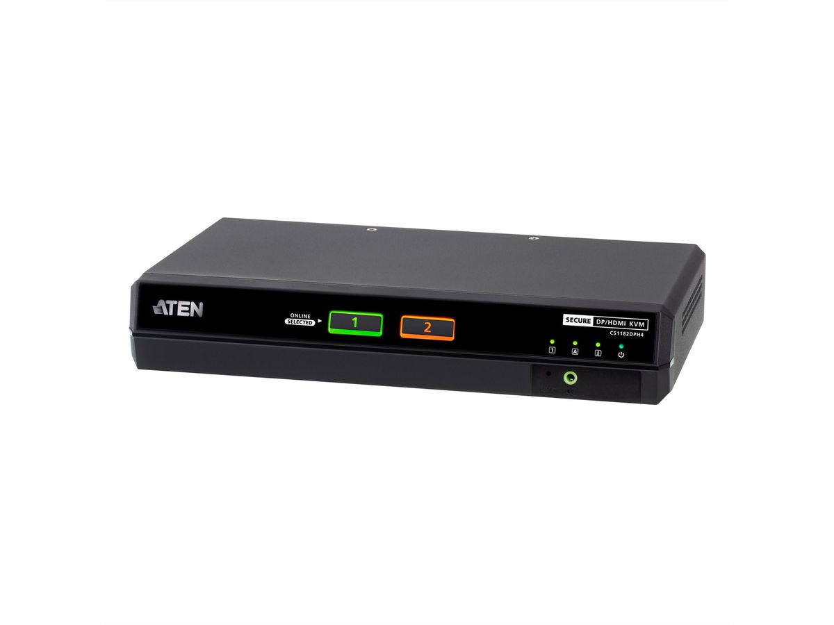 ATEN CS1182DPH4 2-Port USB 5K DP/HDMI, Single Display Universal Secure KVM Switch