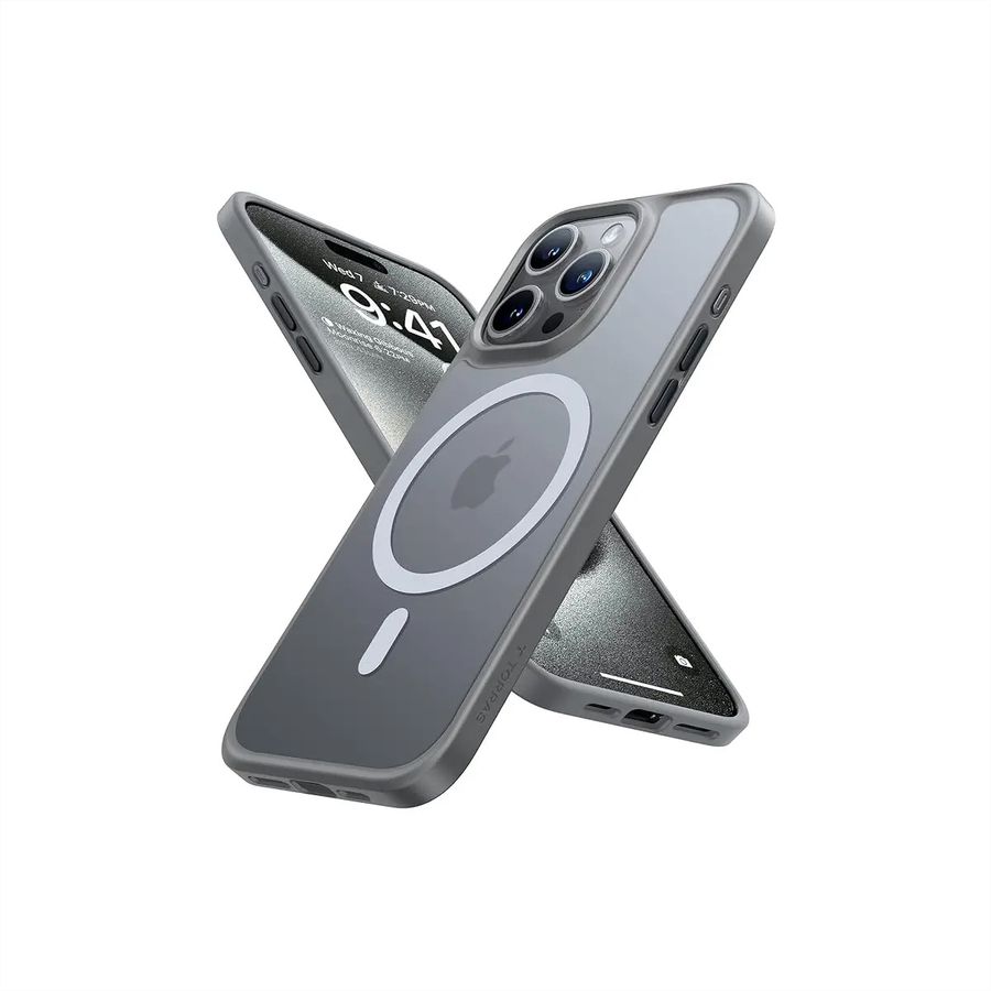 Torras Guardian Case, iPhone 15 Pro Max, Magsafe, gris