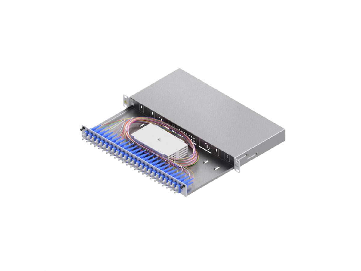 EasyLan LWL-Spleißbox Grade C 19-Zoll 1HE, 24 Ports, 24x SC-Duplex, OS2