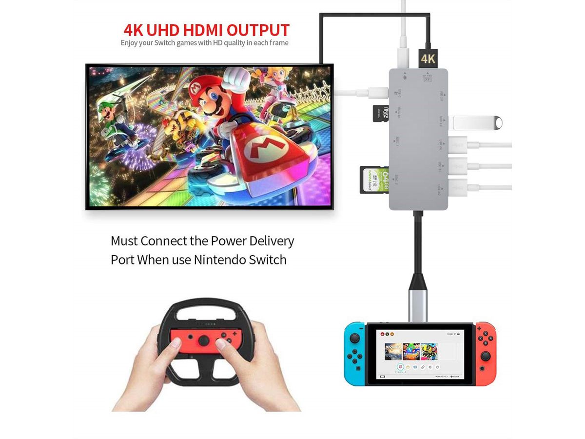 EXSYS EX-1221HM Hub USB 3.2 Gen1 C à 11 ports pour Notebook, Matebook et MacBook