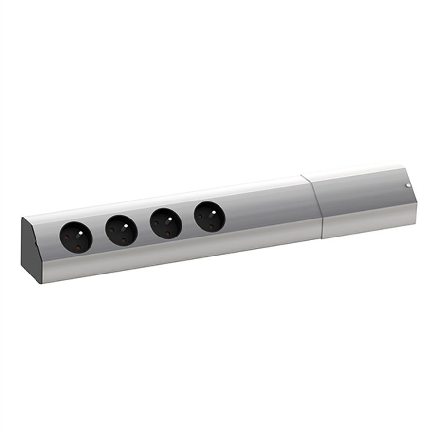 BACHMANN CASIA Bloc multiprise 4 prises, argent