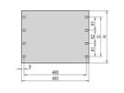 Face avant 19" SCHROFF, 9 U, 3 mm, Al, RAL7035