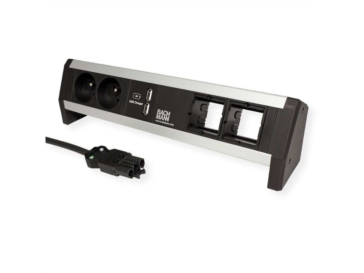 BACHMANN DESK 2xUTE 1xUSB Doppel Charger 2xTyp A