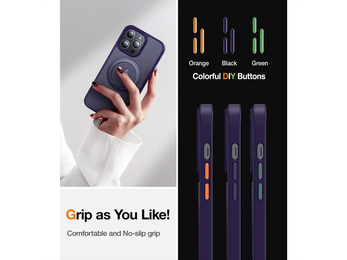 Torras UPRO Ostand Pro Case, iPhone 14 Pro, MagSafe, violet