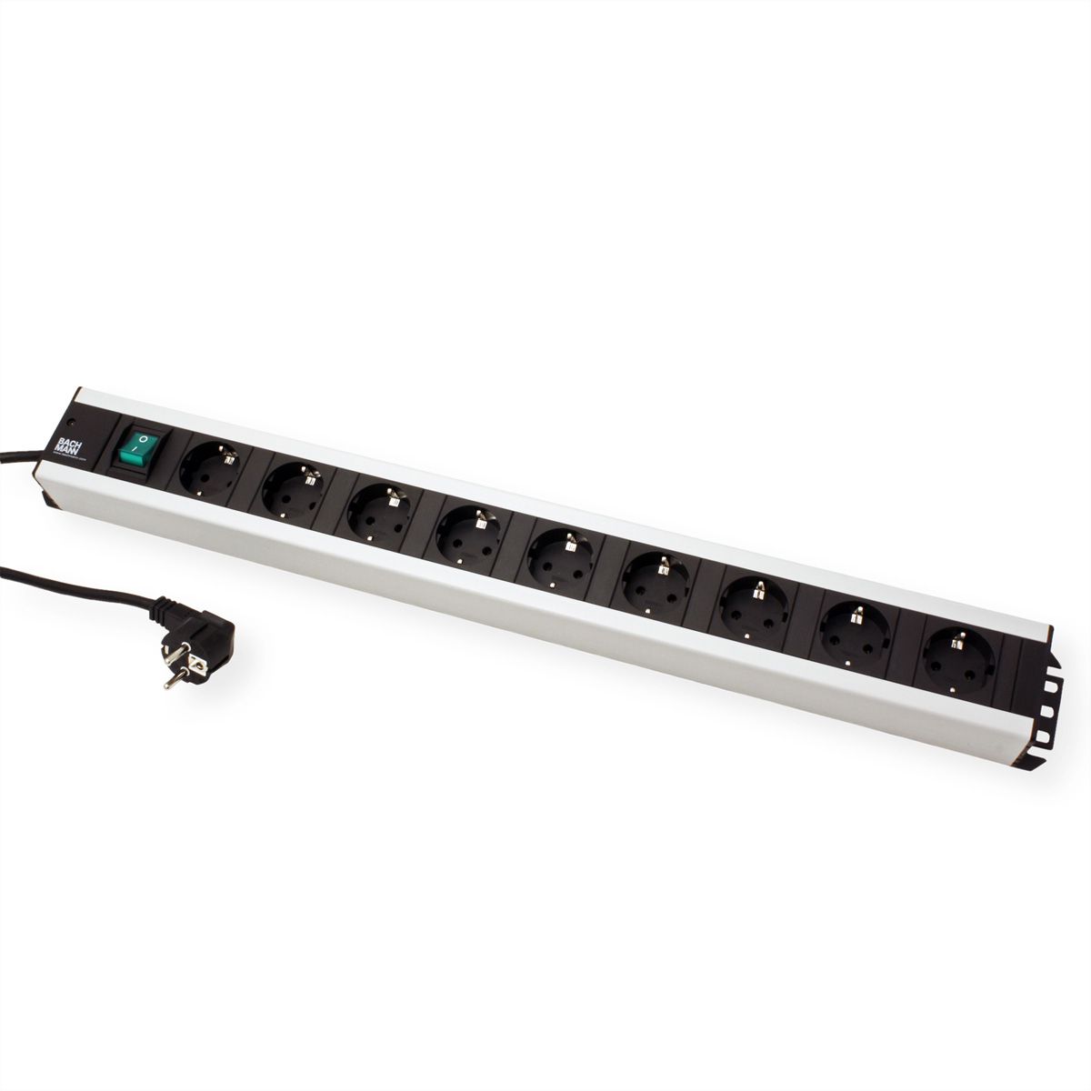 BACHMANN Multiprise 9x contact de protection, interrupteur, 2 m