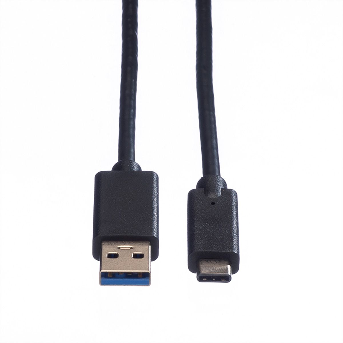 ROLINE GREEN USB 3.2 Gen 1 Kabel, USB A-C, ST/ST, schwarz, 2 m