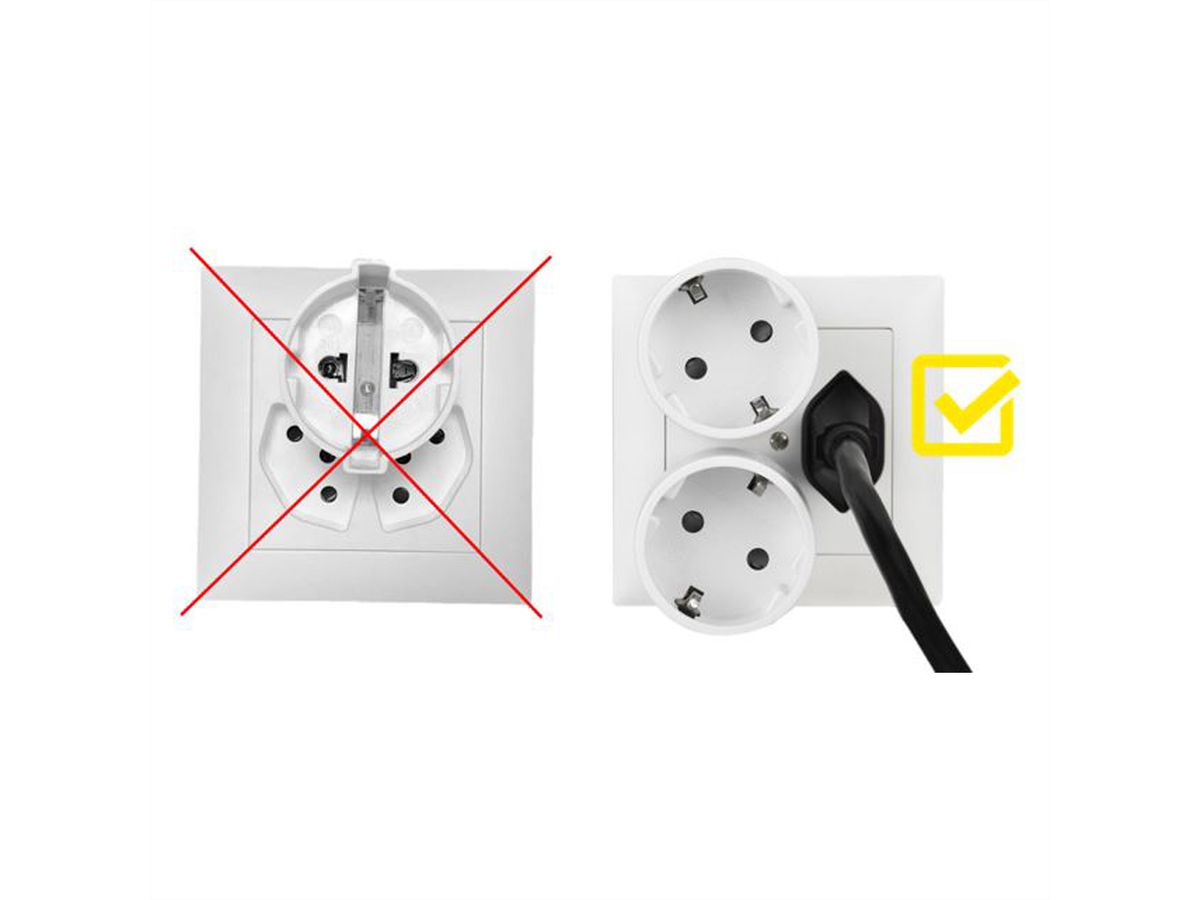 Reiseadapter CH/D NO BLOCK, Stecker T12/Schutzkontakt-Buchse, weiss