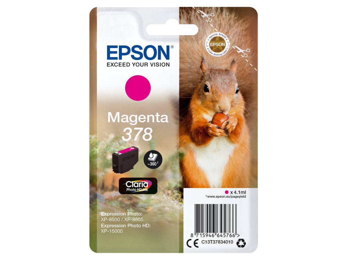 Epson Singlepack Magenta 378 Claria Photo HD Ink