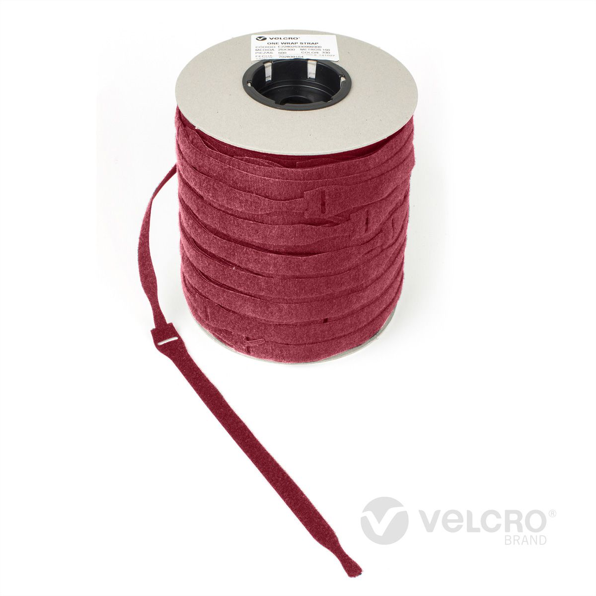 VELCRO® One Wrap® Strap 25mm x 300mm, 750 pièces, rouge