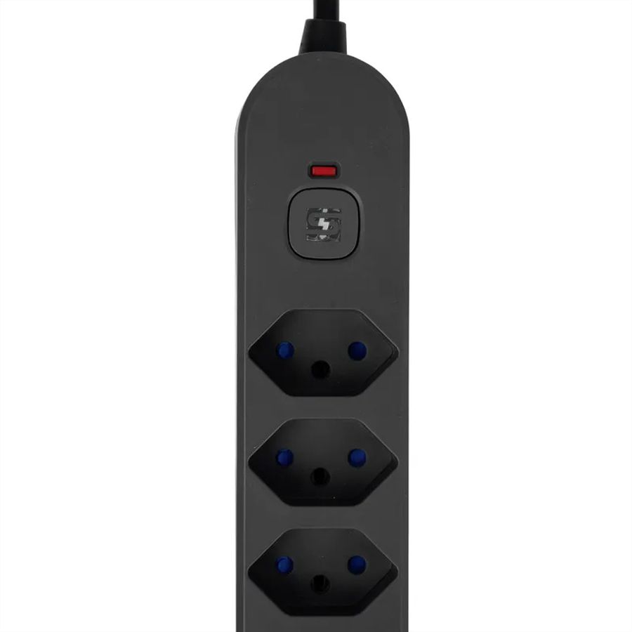 Steffen Steckdosenleiste IQ PRO 6fach, PRO 6xT13 + 1xUSB-A 18W + 1xUSB-C PD 20W, 3m, schwarz