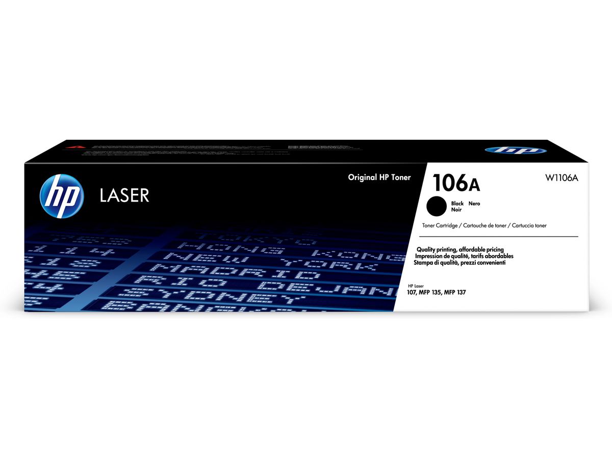 HP Cartouche de toner laser authentique 106A, noir