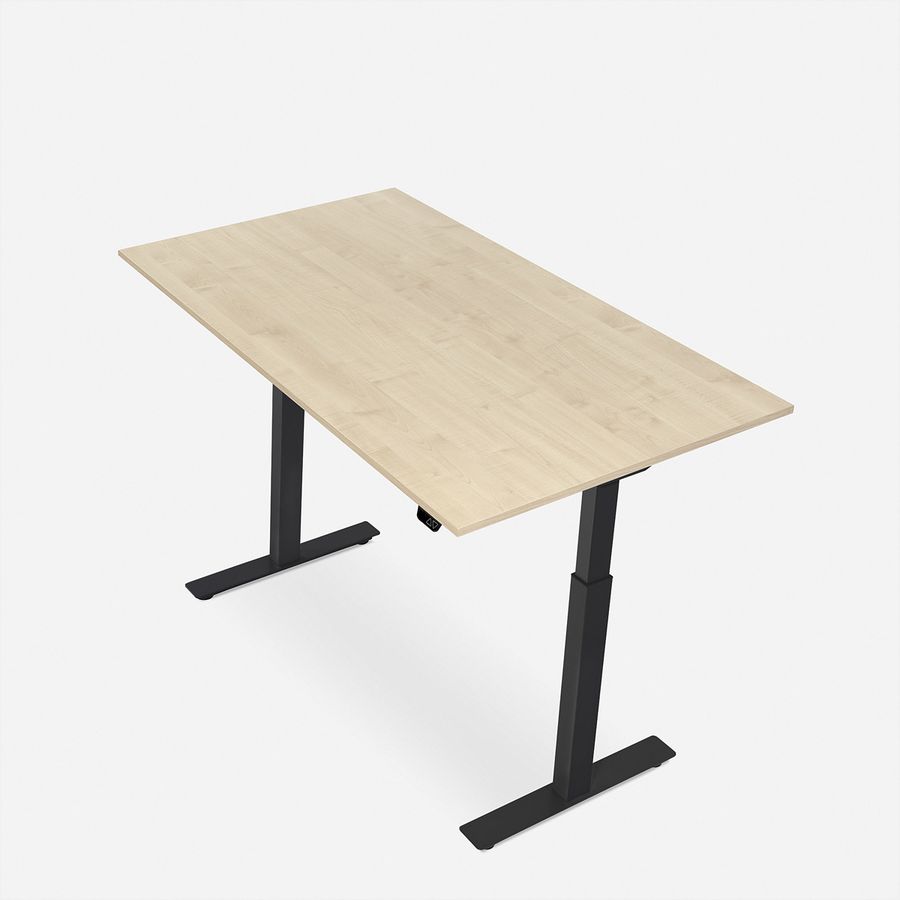 WRK21 Schreibtisch Smart 100 x 60 cm, Höhenverstellbar, Mandal Ahorn / Schwarz