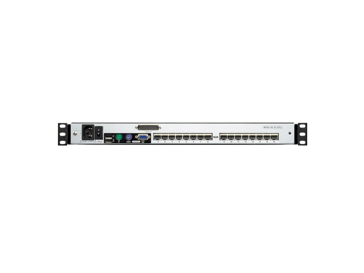 ATEN KL1508AM KVM-Switch, 43cm TFT, VGA, PS/2-USB über Kat 5, 8 Port, D, UK-Layout