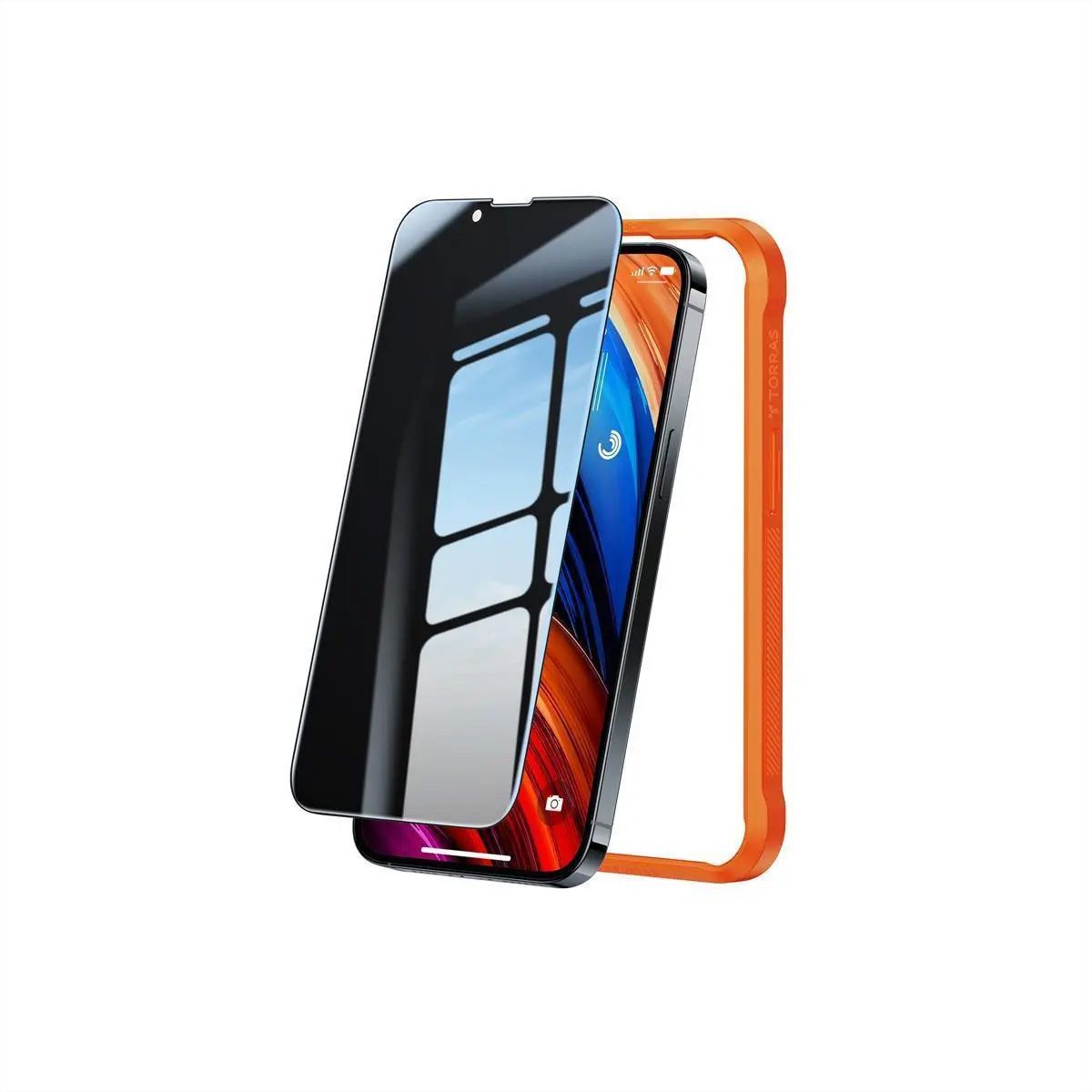 Torras Displayschutz Panzerglas GlassGo Privacy, iPhone 15/14 Pro, transparent