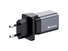 Verbatim GaN 2 Port Charger 35W, 1x USB-C, 1x USB-A, EU+UK Adapter