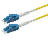 ROLINE Câble Patch FO duplex OS2, 9/125µm LC/LC, LSOH, UNIBOOT, Slim, jaune, 0,5 m