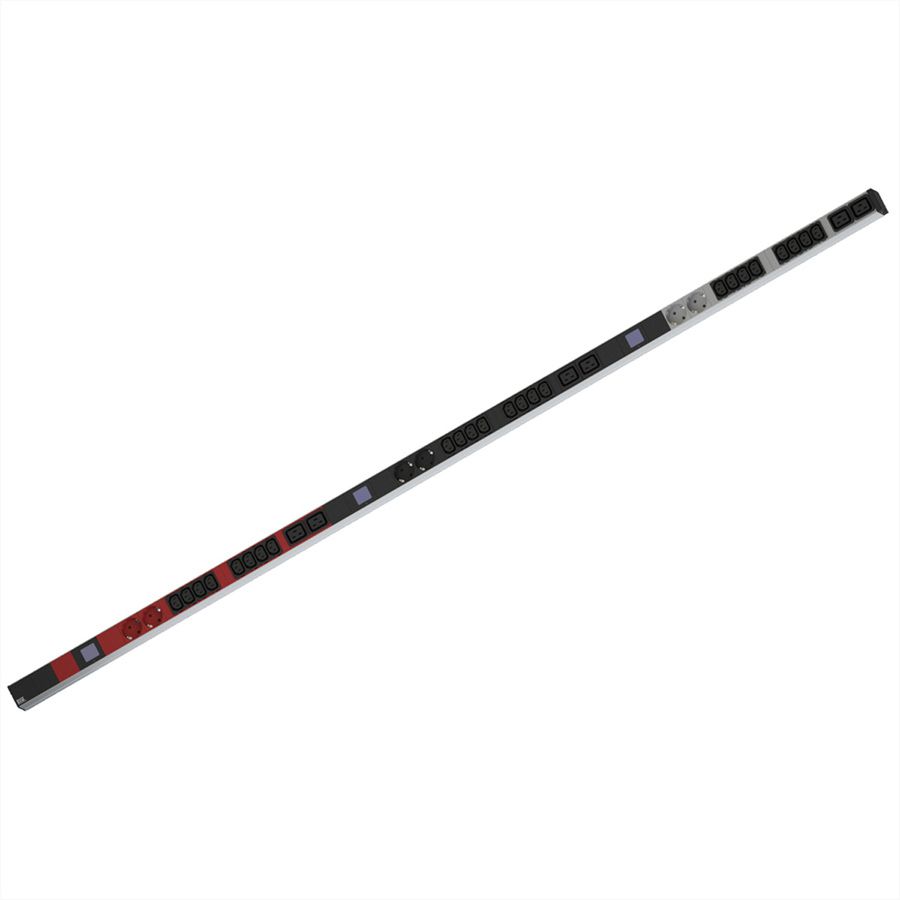 BACHMANN BN0500 19" PDU 1UH 24xC13 6xC19,6x Schutzk.,Leistungsmess.,Anschl.CEE 3x 16A,rot