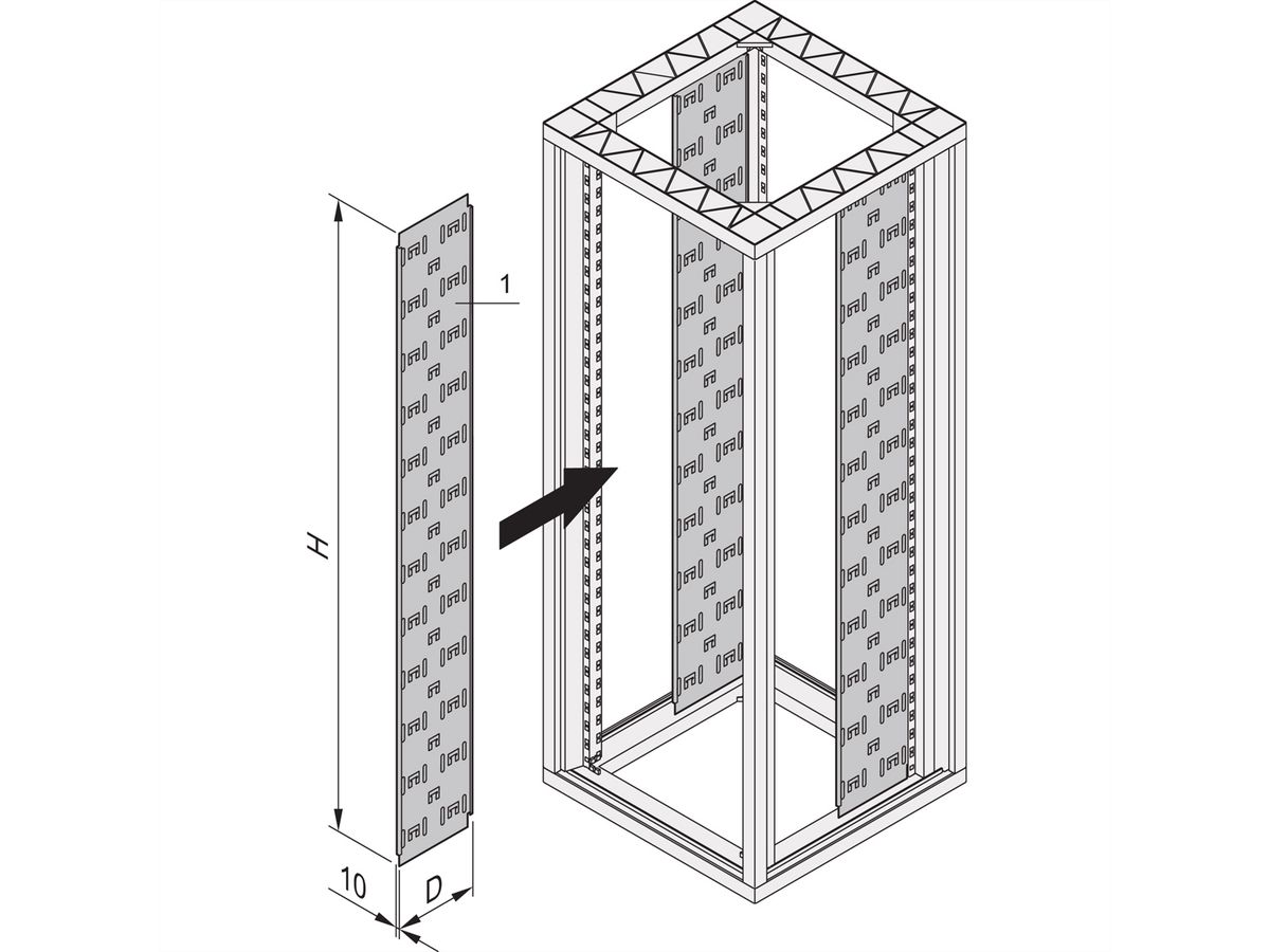 SCHROFF Kabeltrasse - KABELTRASSE 1800H 250T (2X)