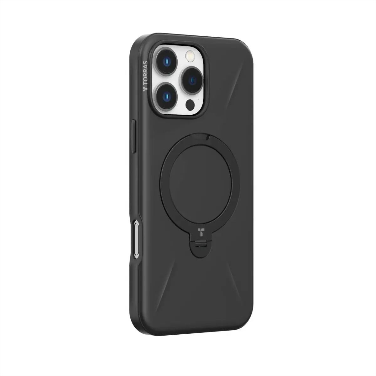 Torras Ostand 360° Spin Fusion Case, iPhone 16 pro Max, MagSafe, noir