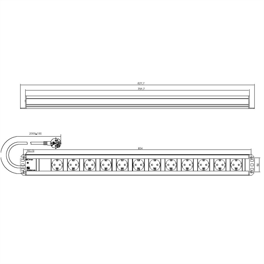 BACHMANN Multiprise 12x contact de protection, 2 m