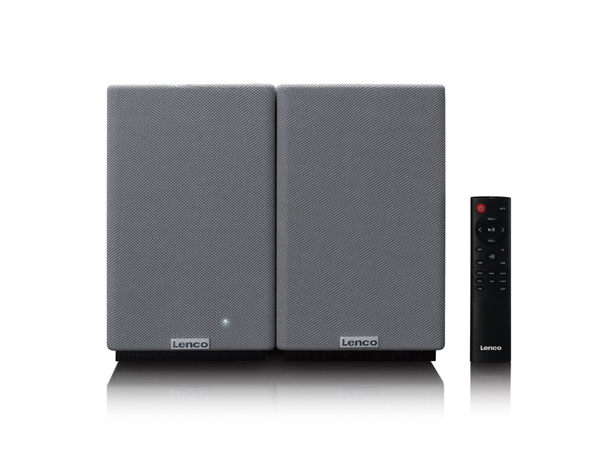 Lenco Haut-parleur actif, 2x40W, noir,, BT, opt.In, USB, AUX, SUB-Out, IR-FB.