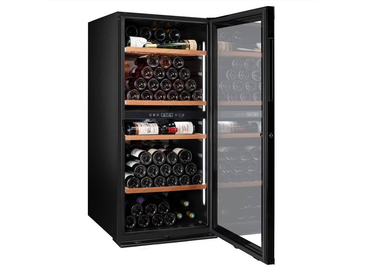 Climadiff Weinkühlschrank MILLESIME140DB, Freistehend, 2 Zonen, 138 Flaschen