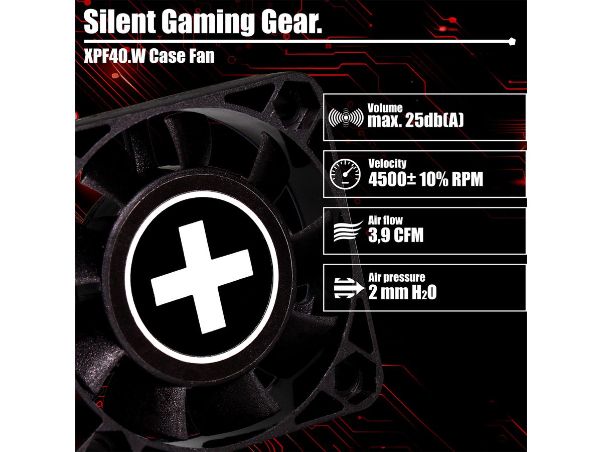 Xilence XPF40.W Ventilateur de boîtier 40mm, 3PIN, White Box