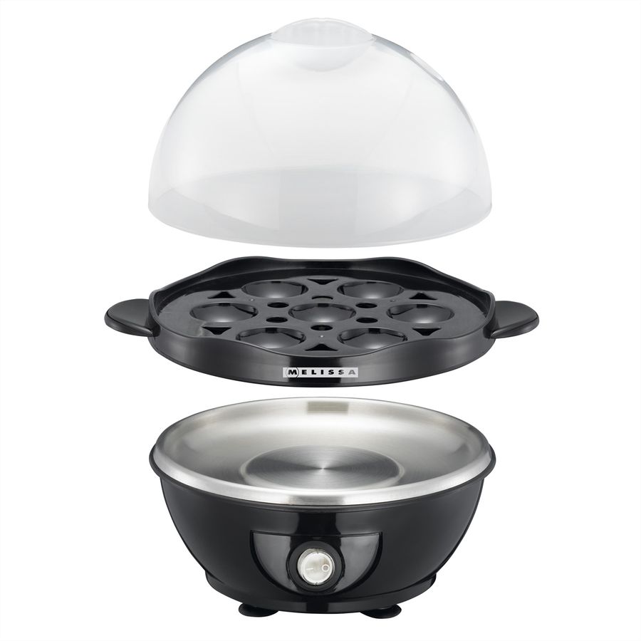 Melissa Cuisinière à œufs 16270021, noir/bouton transparent, 360W