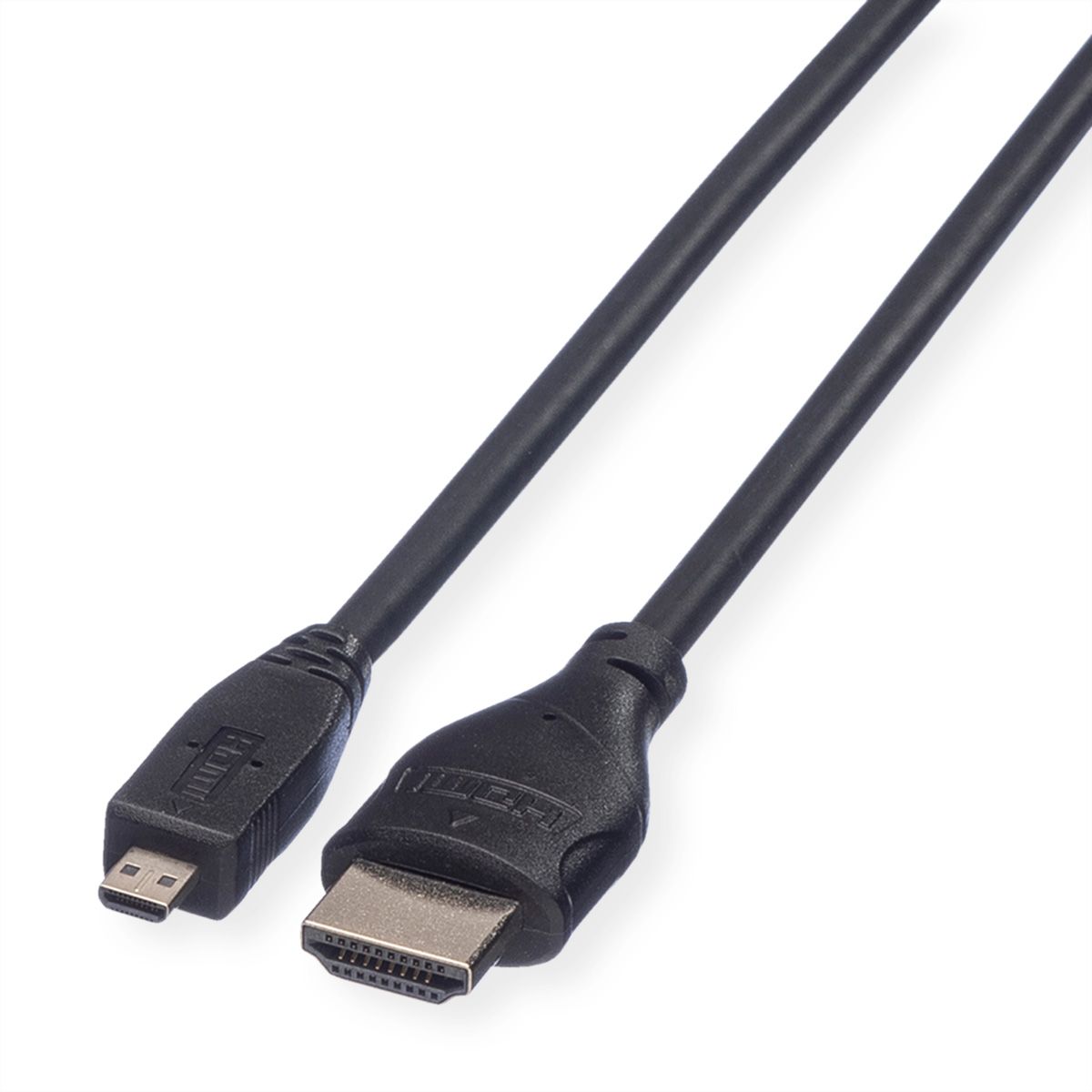 ROLINE Câble HDMI High Speed avec Ethernet, HDMI M - Micro HDMI M, 2 m