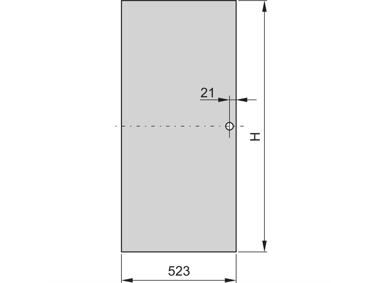 SCHROFF Stahltür, 120°-Öffnungswinkel - TUER STAHLBLECH 29HE 600B