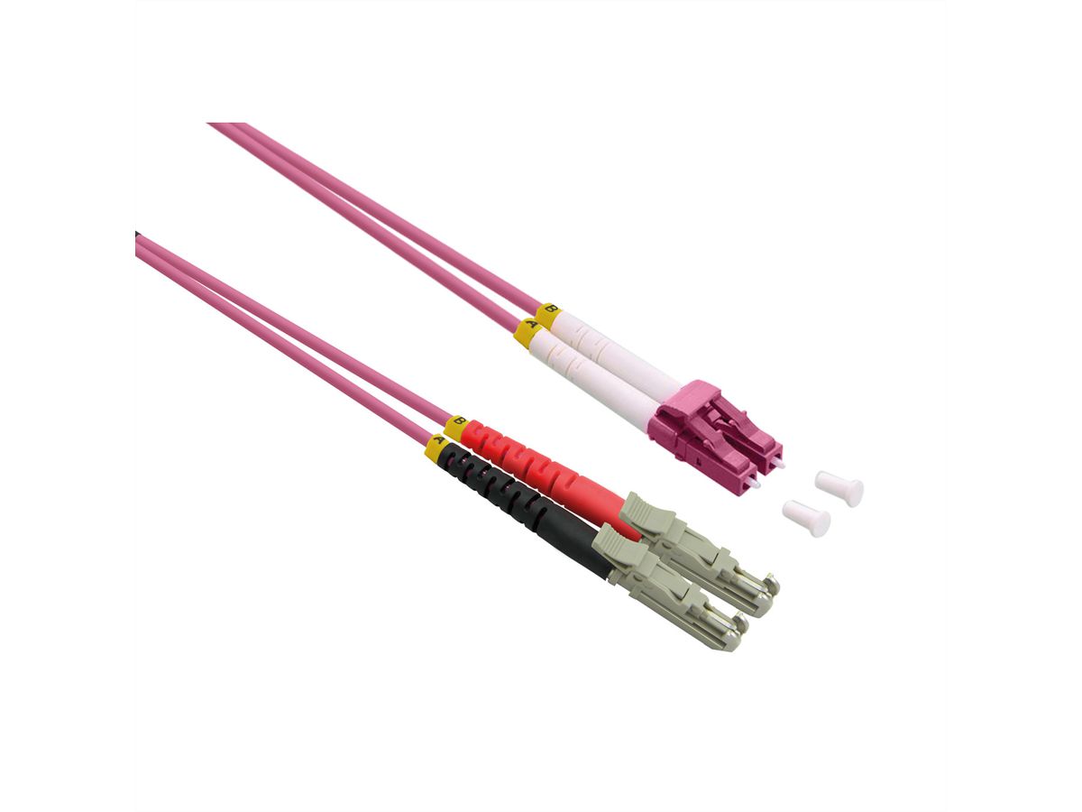 ROLINE LWL-Kabel duplex 50/125µm OM4, LSH/LC, LSOH, violett, 3 m