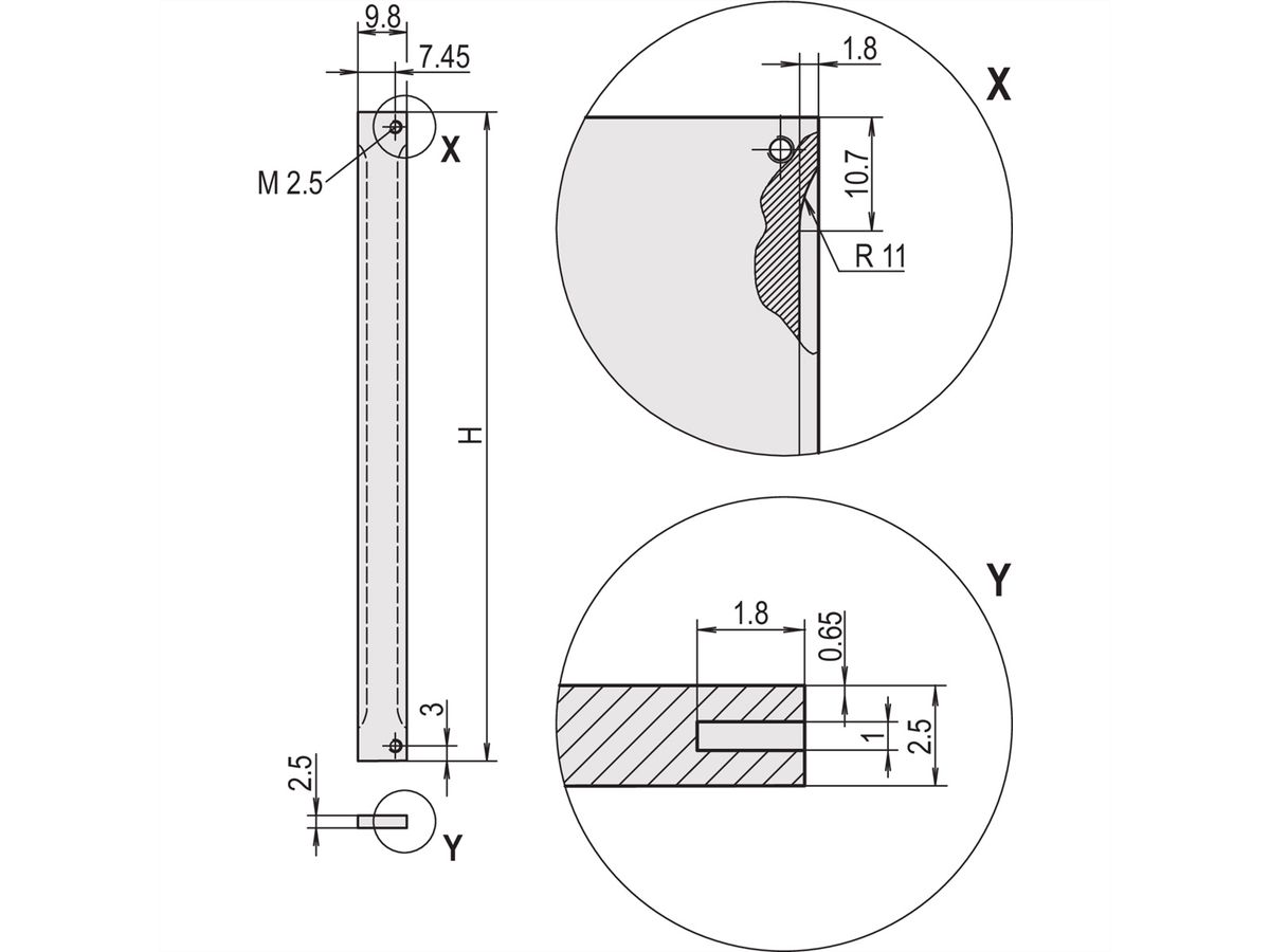 SCHROFF Frontplatten schirmbar - FRONTPLATTE EMC 3HE 2TE