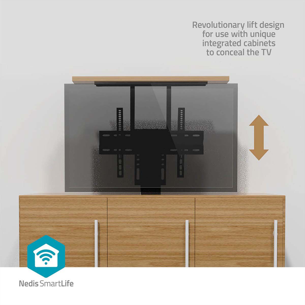 Nedis SmartLife motorisierter TV-Lift 37–80" schwarz, Einbau, 60 kg, 79–184 cm Hub